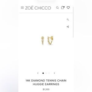 Zoe CHICCO Diamond Tennis Chain Huggie